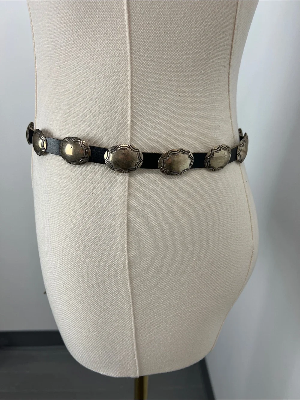 Vintage Mary Rita Padilla Sterling Silver Leather Concho Belt Navajo Native